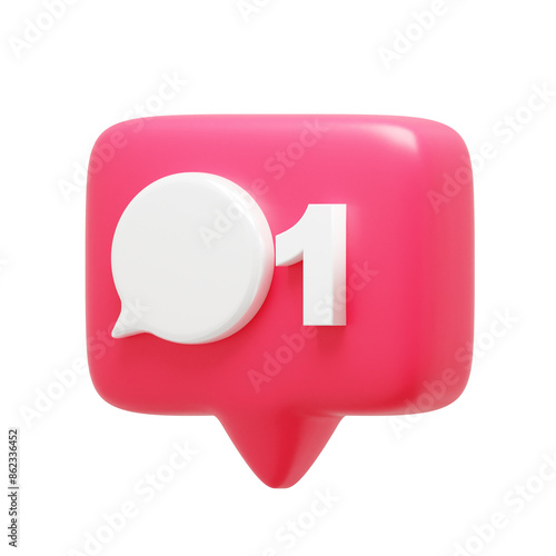 1st Comment Notification 3d Icon Left