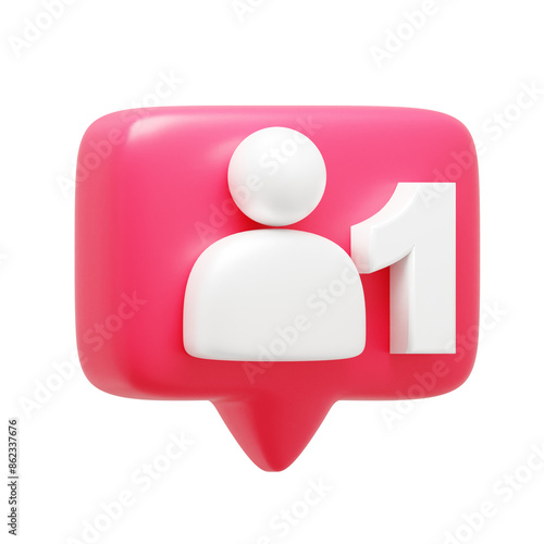 1st Follower Notification 3d Icon