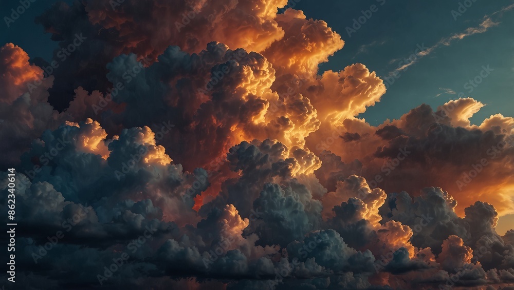 Fototapeta premium beautiful colored light and clouds copy space for text.