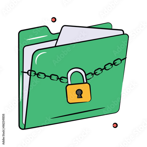 Get this carefully designed icon of secured file, documents security
