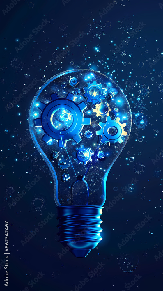 Light bulb with gears depicting innovation and creativity Light bulb with gears depicting innovation and creativity