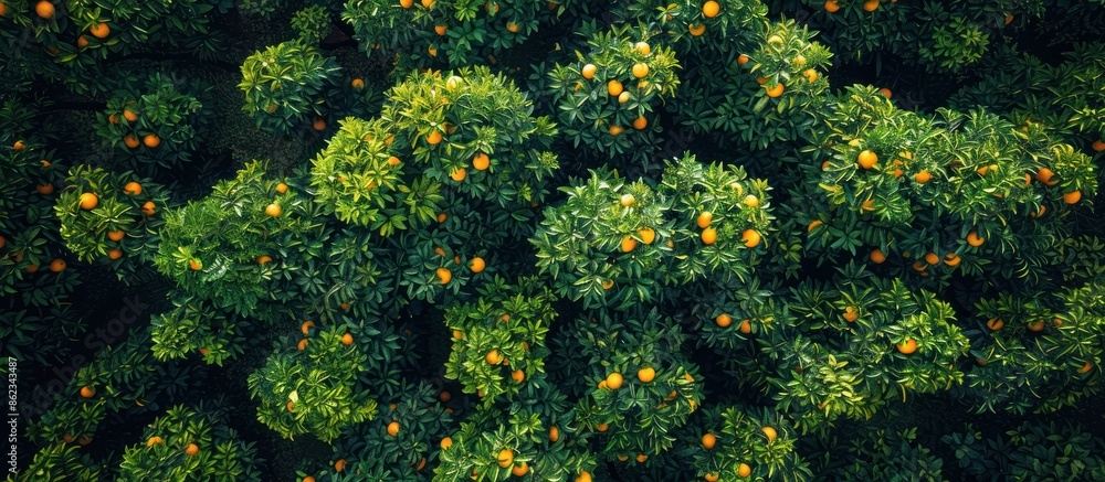 Aerial View of Orange Trees in Full Bloom Aerial View of Orange Trees in Full Bloom