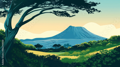 Artistic Hallasan Mountain in Jeju Island