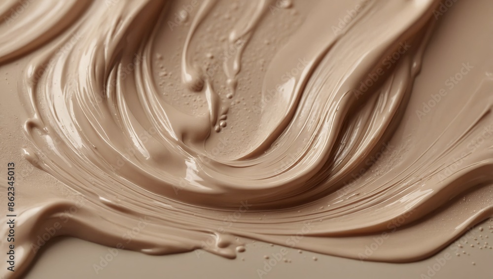 cosmetic smears of creamy texture on a pastel beige background. cosmetic smears of creamy texture on a pastel beige background.