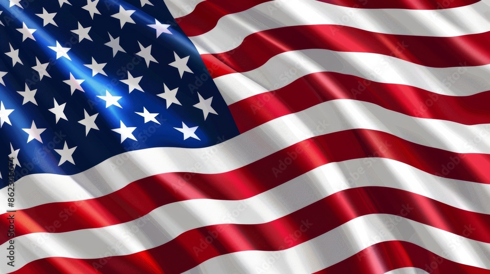 Obraz premium Inscription Happy 4th of July CelebrationUSA Flag in Patriotic Colors