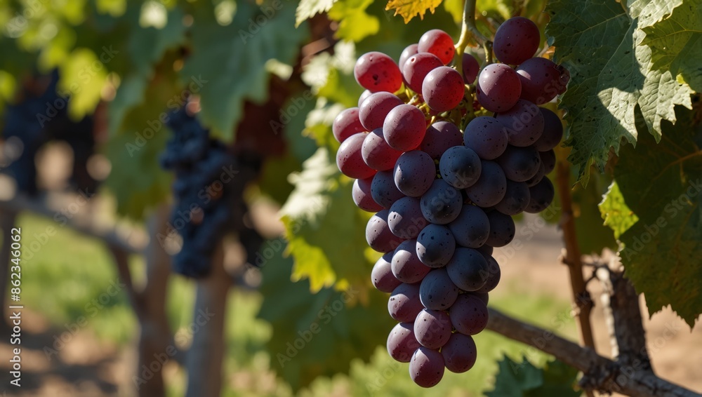 Wineyard Grape Fields Red Grapes Endless beauty and Vineyard Majesty in a beautiful day. Wineyard Grape Fields Red Grapes Endless beauty and Vineyard Majesty in a beautiful day.