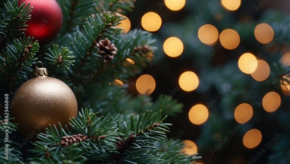 Christmas background with fir branches and holiday decoration. Christmas background with fir branches and holiday decoration.
