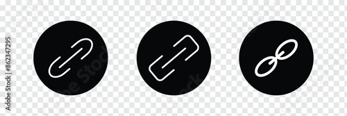 Link icon flat editable icon mark set.