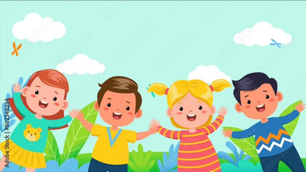 template animation for kids event. suitable for banner, presentation, animation template dan more