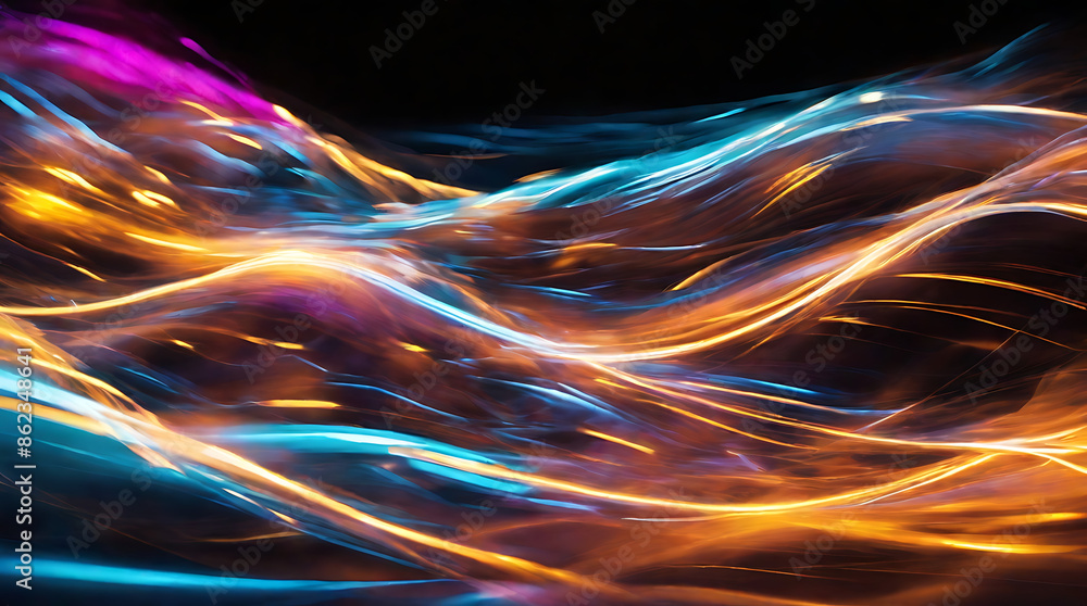 An abstract image using light trails or motion blur. Experiment with different colors and shapes to evoke a sense of movement and energy
