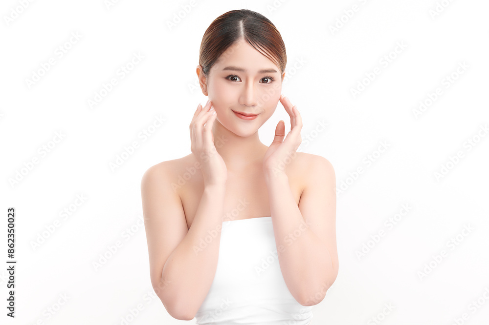 Beautiful young asian woman with clean fresh skin on white background, Face care, Facial treatment, Cosmetology, beauty and spa, Asian women portrait. Beautiful young asian woman with clean fresh skin on white background, Face care, Facial treatment, Cosmetology, beauty and spa, Asian women portrait.