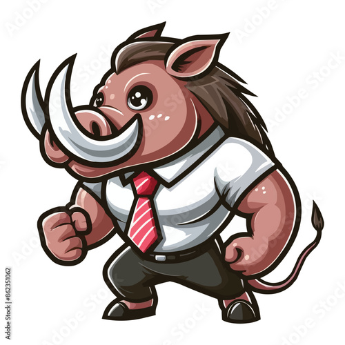 Babirusa mascot vector illustration on white background photo