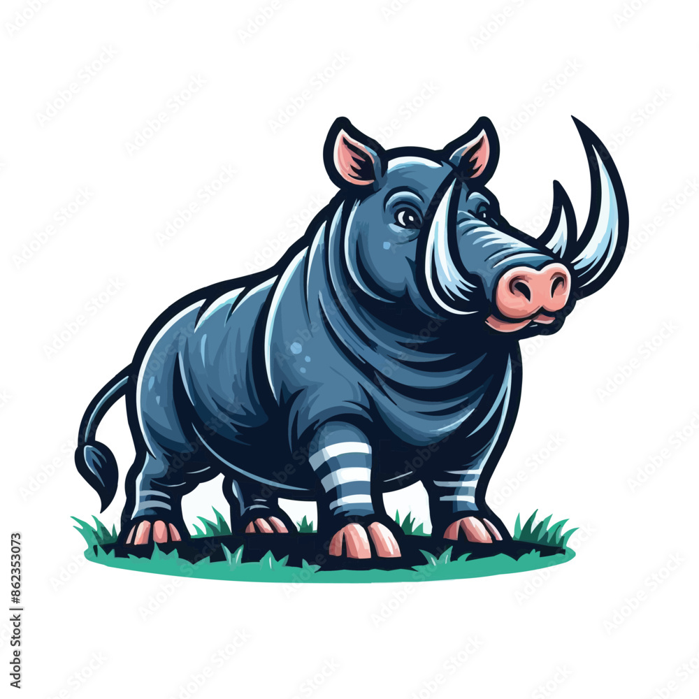 Babirusa mascot vector illustration on white background Babirusa mascot vector illustration on white background