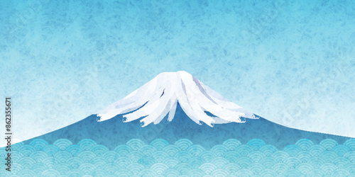 富士山　日本　年賀状　背景