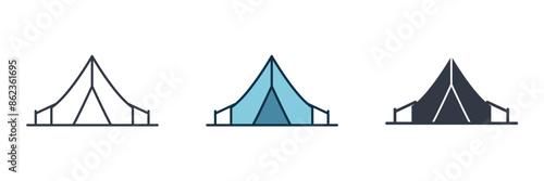 Tent Icon symbol vector illustration isolated on white background