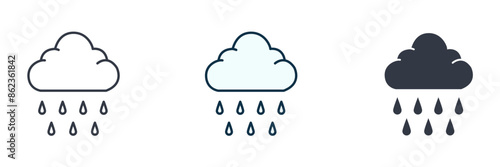 Rain Cloud Icon symbol vector illustration isolated on white background
