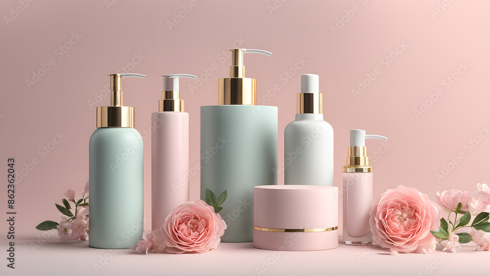 The products include a bottle of lotion, a bottle of perfume The products include a bottle of lotion, a bottle of perfume