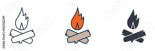 Campfire Icon symbol vector illustration isolated on white background
