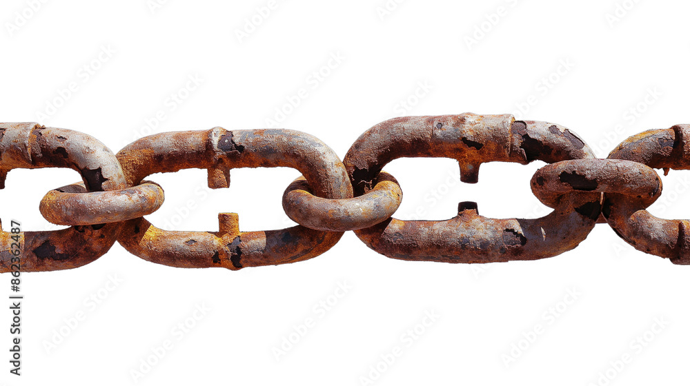 Obraz premium Chain-long rust rusty isolated on a transparent background