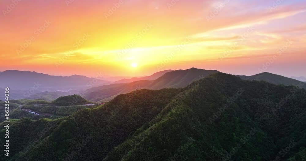 Aerial view of green mountain and beautiful sky clouds nature landscape at sunset. panoramic view. Aerial view of green mountain and beautiful sky clouds nature landscape at sunset. panoramic view.