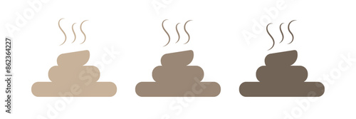 Poop icon pack. Dog shit vector sign. Animal poo icon. Eps 10.