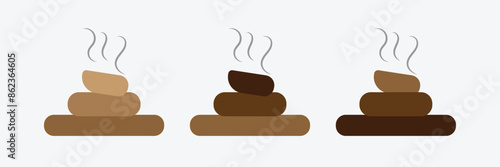 Poop icon pack. Dog shit vector sign. Animal poo icon. Eps 10.