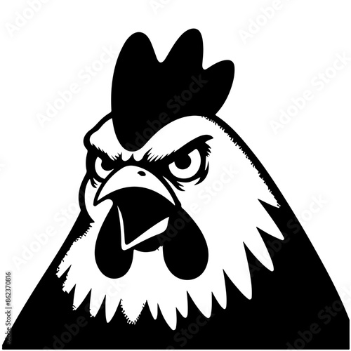 Angry Chicken Vector Logo