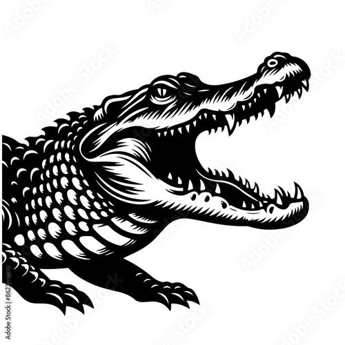 Angry Caiman Vector Logo