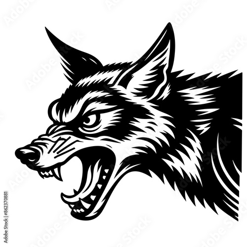 Angry Coyote Vector Logo