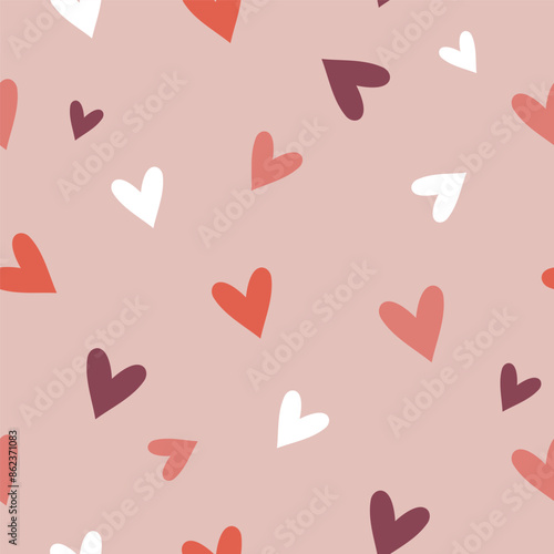 Vector seamless pattern with hearts