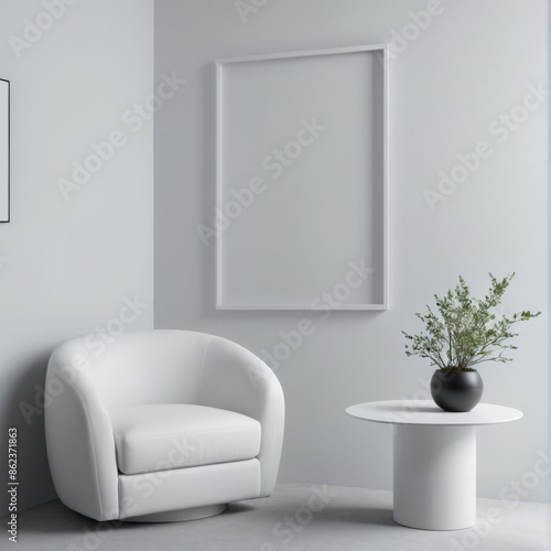 Frame mockup ISO paper Photorealistic rendering of a slim natura