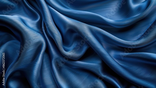 Abstract Blue Satin Fabric Texture