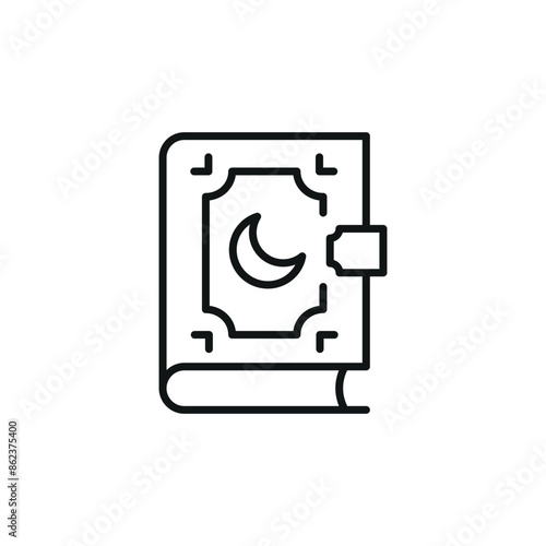 Quran icon. Simple Quran icon for social media, app, and web design. Vector illustration.