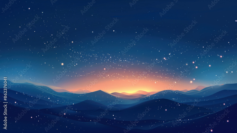 Fototapeta premium abstract, minimalist background of a starry night sky with subtle Diwali-themed elements, capturing the wonder and beauty of the festival in a clean, modern style