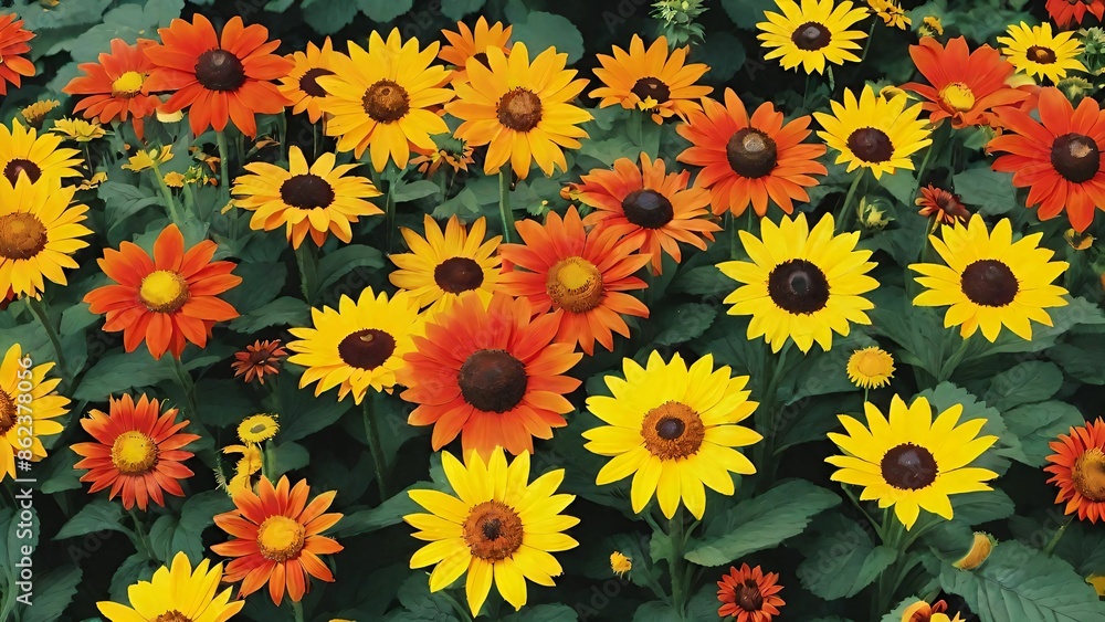 Colorful flowers on garden Colorful flowers on garden
