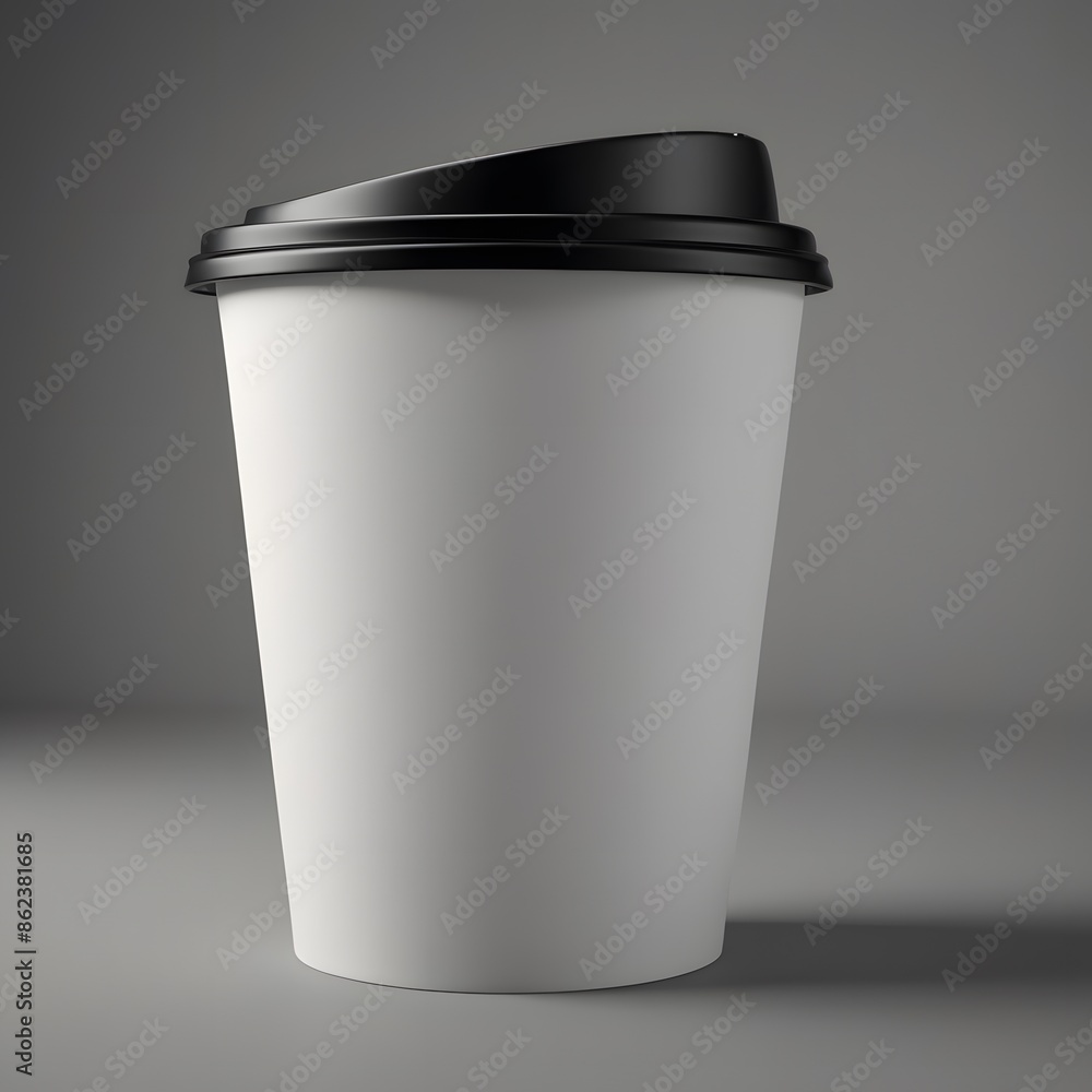 White Takeaway Coffee Cup with Black Lid White Takeaway Coffee Cup with Black Lid