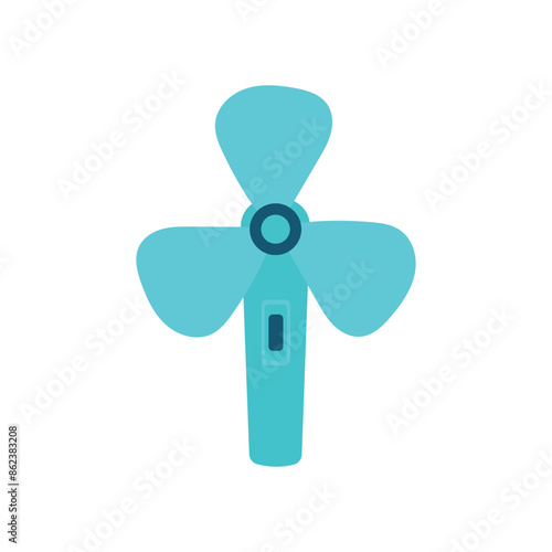 Hand fan vector illustration isolated on white background.
