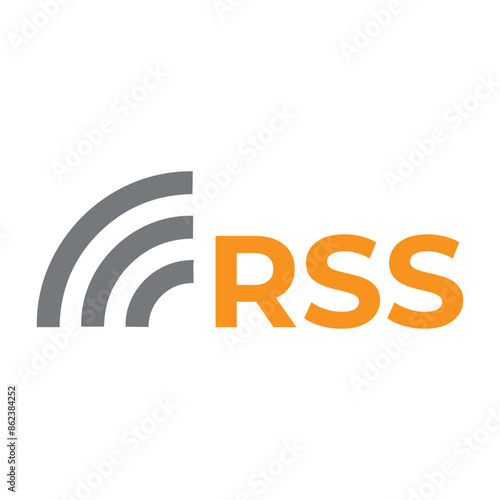 Rss radio wave icon and rss logo. feeds and news. vector.