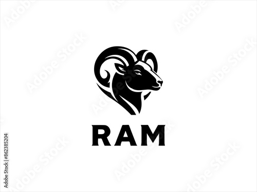 Ram logo design vector and illustration,