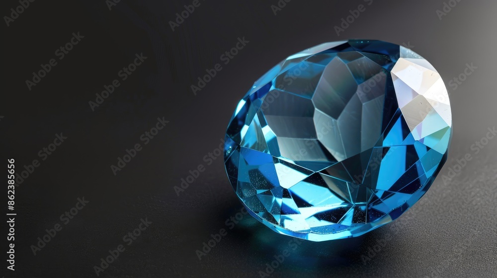 Isolated Blue Topaz Gem with Space for Text Isolated Blue Topaz Gem with Space for Text