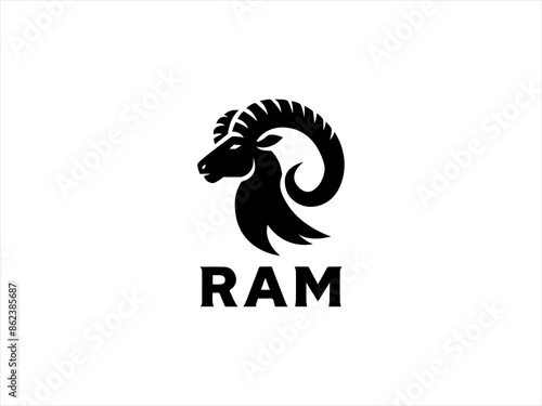 Ram logo design vector and illustration,