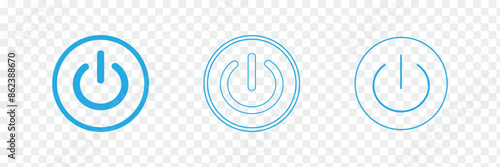 Power icon button On Off icons Buttons, Energy switch sign, Power Switch Icons, Start power button, turn off symbol, shutdown energy icon. EPS 10.