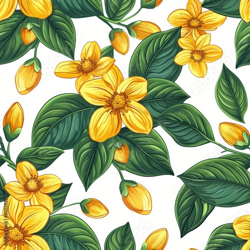 Wallpaper Mural Starfruit, seamless pattern, small scale pattern, hand drawn clean illustration, white background Torontodigital.ca