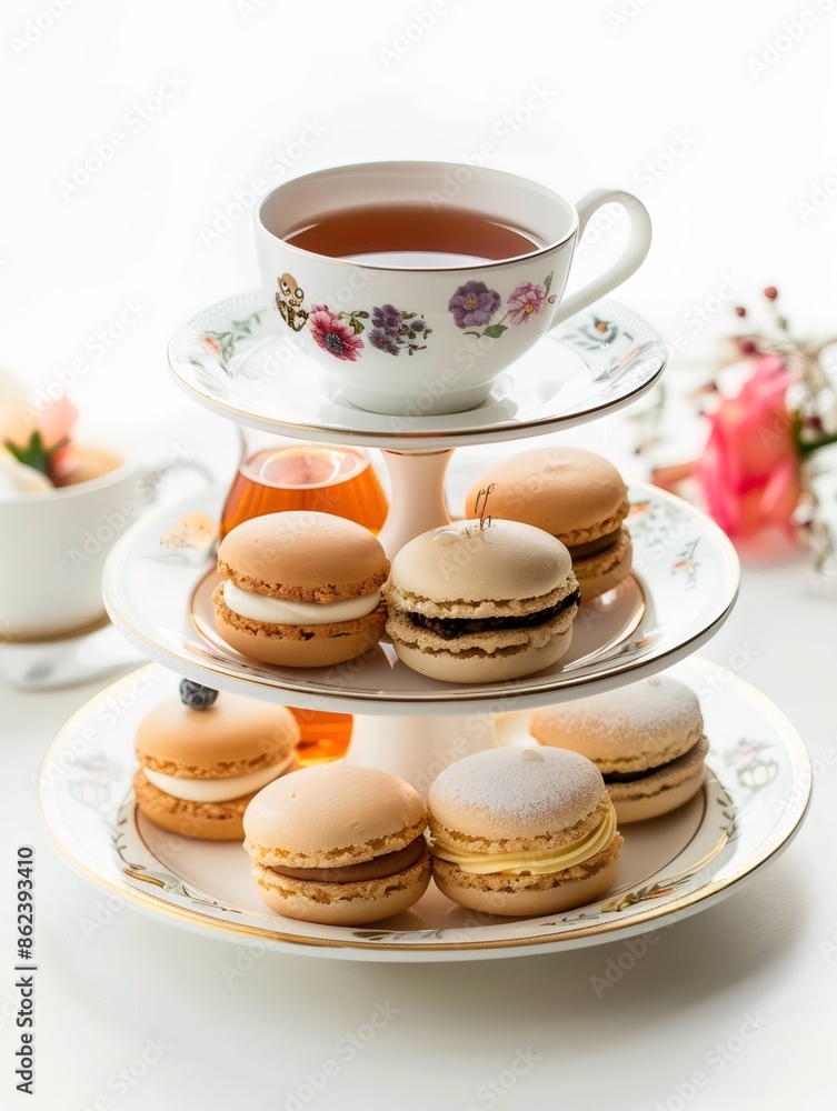 afternoon tea set isolate white background. afternoon tea set isolate white background.