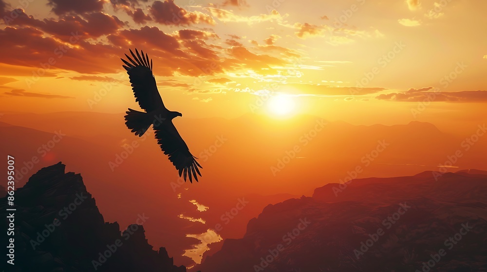 Fototapeta premium sunset in the mountains