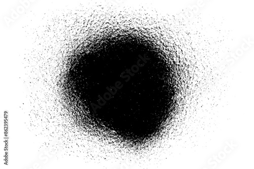 Black grainy texture isolated on white background. Dust overlay. Dark noise granules. Digitally generated image. Vector design elements. Illustration, Eps 10.	