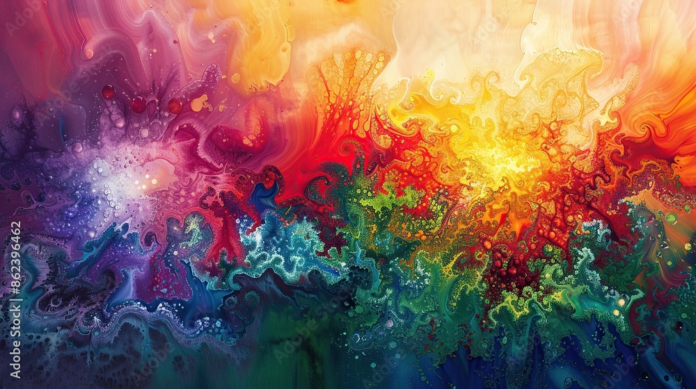 Bright and Vibrant Tie-Dye Painting Bringing Spring's Dynamic Energy to Life Bright and Vibrant Tie-Dye Painting Bringing Spring's Dynamic Energy to Life
