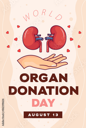 world organ donation day vertical banner illustration
