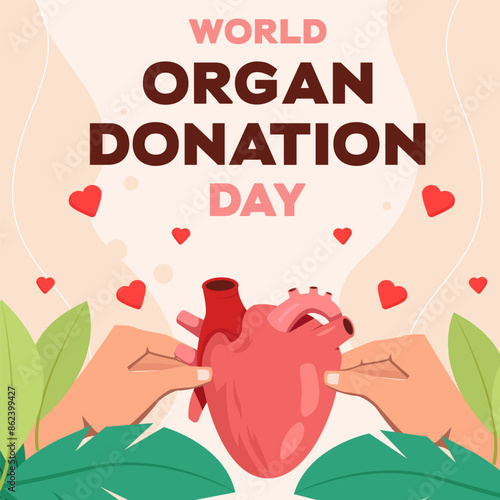 world organ donation day illustration design in flat style