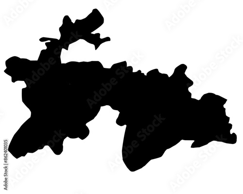 Fotografie tajikistan map silhouette on transparent background